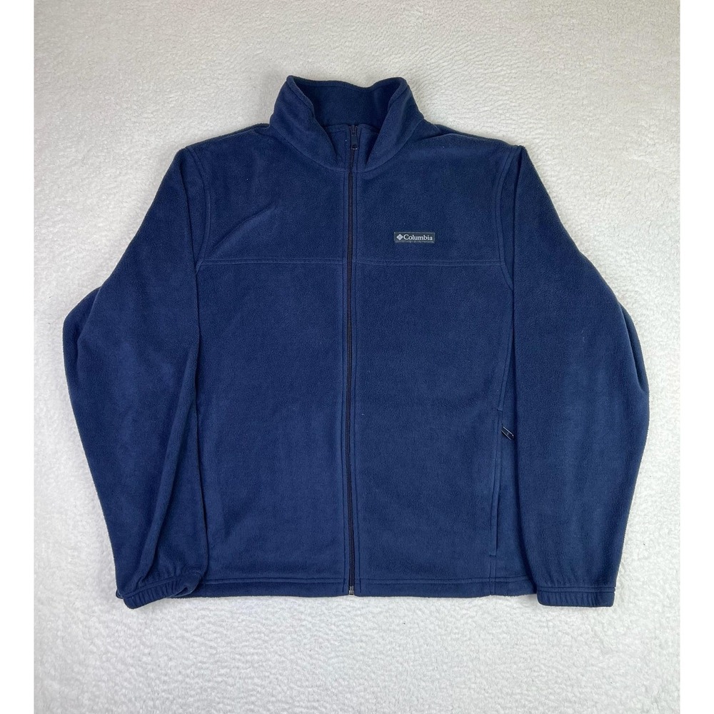Columbia Mens XL Blue Fleece Full Zip Jacket Outdoor Hiking XM6354